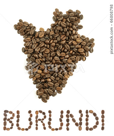 Map of Burundi made of roasted coffee beans. Map of Burundi made of roasted coffee beans. 66808798