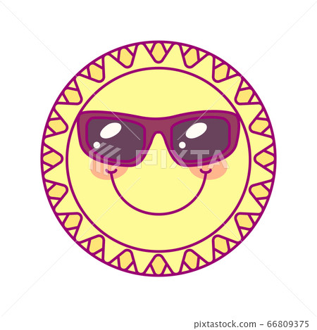 vector cute round sun template - Stock Illustration [66809375] - PIXTA