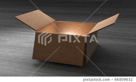3D Box on black background 66809632