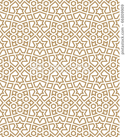 Seamless arabic geometric ornament in brown - Stock Illustration ...