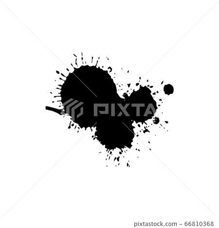 Black drop isolated on white background. Grunge splash texture. Vector illustration. 66810368
