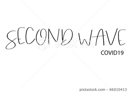 Second wave, COVID19 words in black 66810413