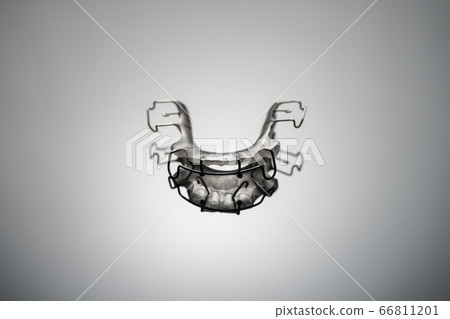 braces for children teeth on gray, closeup braces for children teeth on gray, closeup 66811201