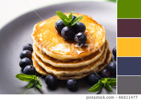 Home made pancakes. Color swatch Home made pancakes. Color swatch 66811477