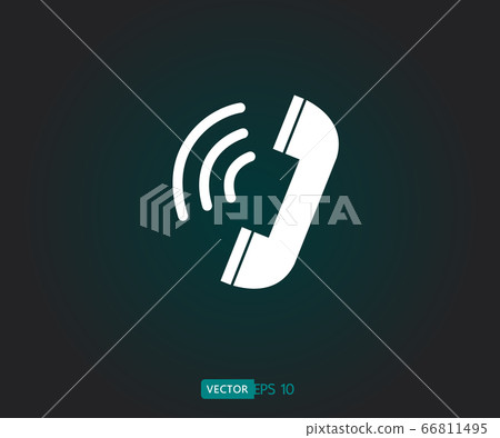 Phone Call vector icon. Style is flat rounded 66811495