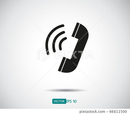 Phone Call vector icon. Style is flat rounded - Stock Illustration ...