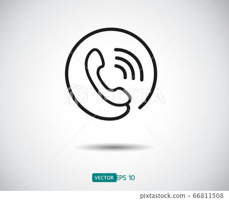 Phone Call vector icon. Style is flat rounded - Stock Illustration ...