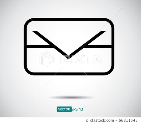 Envelope Mail icon Flat design style. Envelope Mail icon Flat design style. 66811545