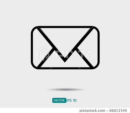 Envelope Mail icon Flat design style.  66811549