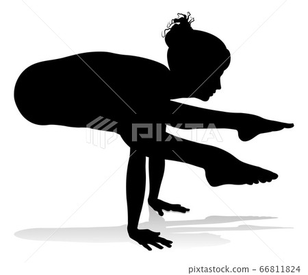 Yoga Pilates Pose Woman Silhouette Yoga Pilates Pose Woman Silhouette 66811824