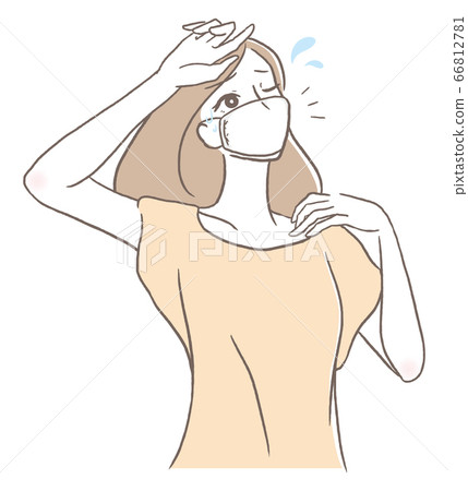 炎熱的夏天面具的女人 66812781