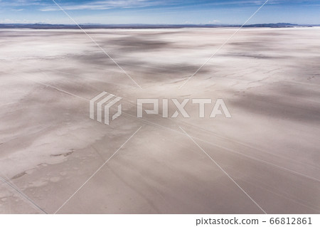Aerial morning Gigapan 360 panoramic over Uyuni salar. South of Bolivia.  66812861