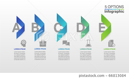 Arrow infographic design template with 5 steps. - Stock Illustration ...