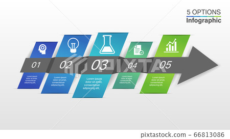 Arrow infographic design template with 5 steps. - Stock Illustration ...