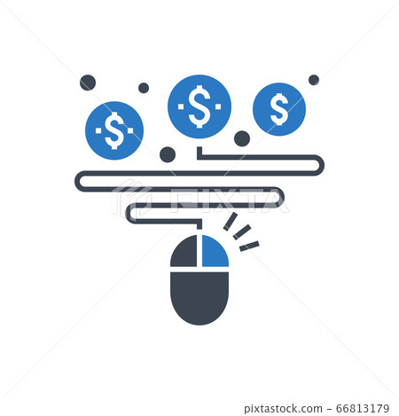 Pay Per Click Vector Glyph Icon 66813179