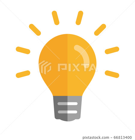 發光的燈泡圖標（彩色插圖） 66813400