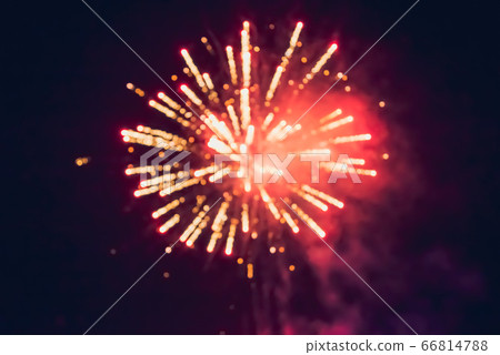 New Year celebration fireworks. Abstract colorful fireworks, Background festive New Year 66814788