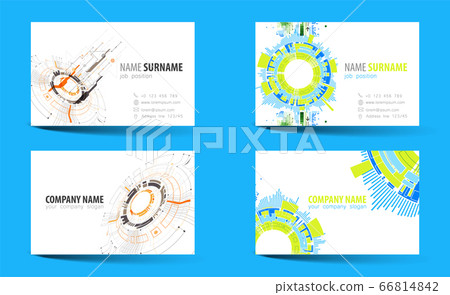 Creative double-sided business card template. 66814842