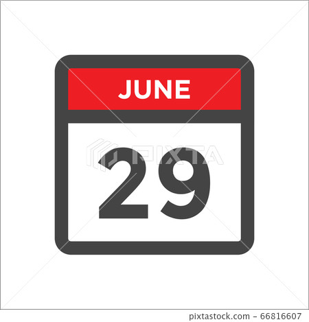 June 29 calendar icon with day of month June 29 calendar icon with day of month 66816607