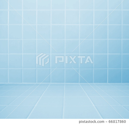 Product background Simple blue tiles in the bathroom 66817860