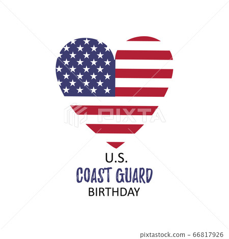 USA flag in heart and US Coast Guard Birthday USA flag in heart and US Coast Guard Birthday 66817926