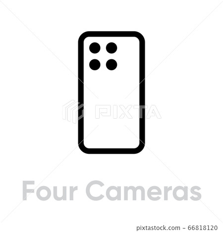 Four Camera Phone Sample Four Cameras Phone Multi-Cameras icon. Editable... - Stock Illustration ...