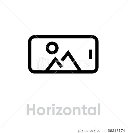Horizontal Photo on Phone Camera icon. Editable line vector. Horizontal Photo on Phone Camera icon. Editable line vector. 66818174