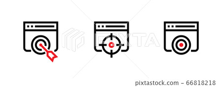 Set of Goal, Aim and Align Target Business icons. Editable line vector. 66818218