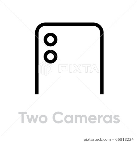 Twin Cameras Phone icon. Editable line vector. Twin Cameras Phone icon. Editable line vector. 66818224