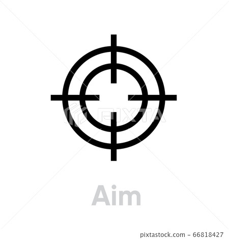 Aim Targets icon. Editable line vector. - Stock Illustration [66818427 ...