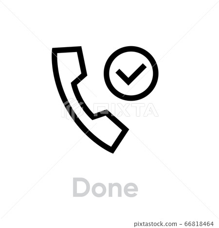 Done Call icon. Editable Vector Outline. 66818464