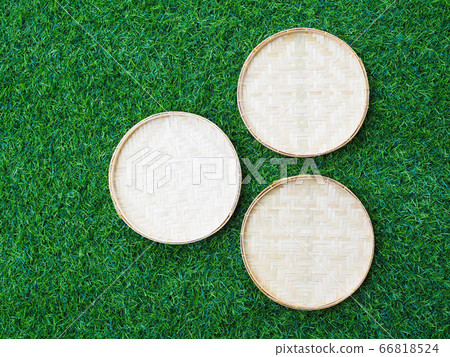 Traditional design of bamboo weave trays container 66818524