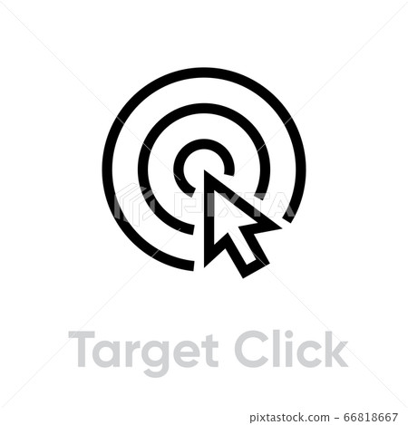 Target Click icon. Editable line vector. - Stock Illustration [66818667 ...