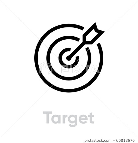 Target icon. Editable line vector. 66818676