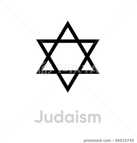 Judaism Religion icon. Editable line vector. Judaism Religion icon. Editable line vector. 66818749