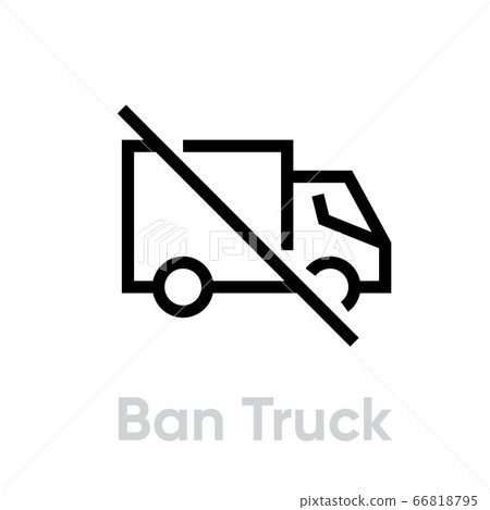 Ban Truck Delivery icon. Editable line vector. Ban Truck Delivery icon. Editable line vector. 66818795