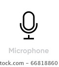 Microphone icon. Editable Line Vector. 66818860