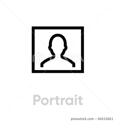 Portrait in frame. Editable Vector Stroke. 66818861