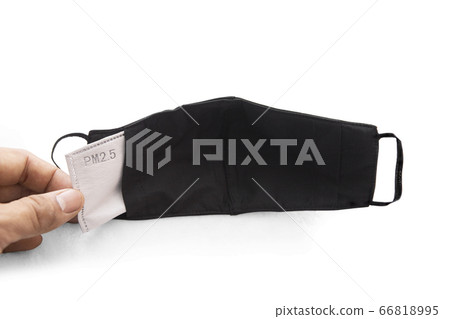 PM 2.5 Anti-dust Face Mask and Covid Disease Prevention - 19 -   Close-up photo, select focus .On a white background   In full with cllpping parh          66818995