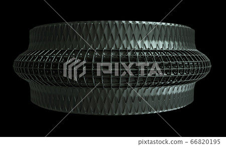 Sci-Fi Mechanical, Robotic Gear Isolated On Black Sci-Fi Mechanical, Robotic Gear Isolated On Black 66820195
