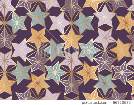 Vector Retro Style Japanese Paper or Textile Star Seamless Pattern 66820683