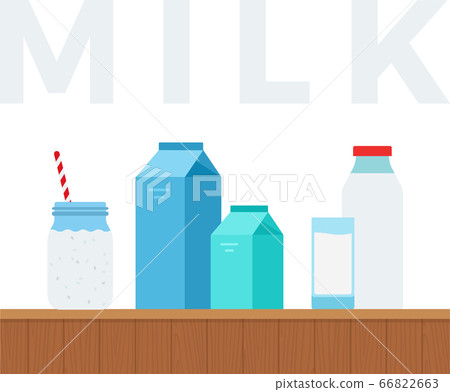 Milk in different containers vector illustration in a flat design. 66822663