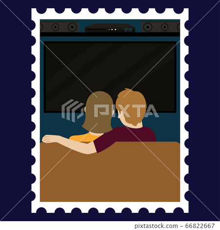 Couple watching television Couple watching television 66822667