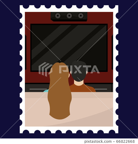 Couple watching television Couple watching television 66822668