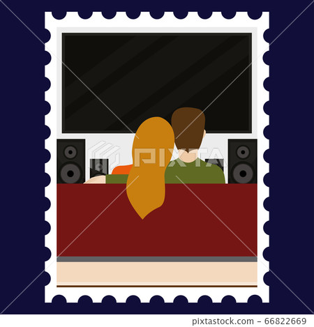 Couple watching television Couple watching television 66822669