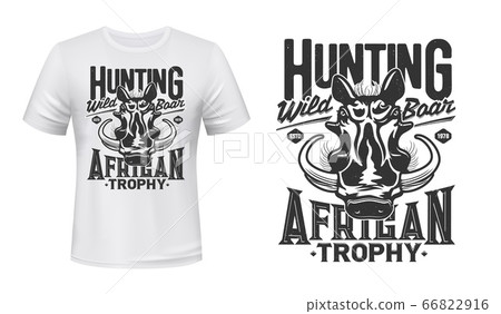 Warthog boar mascot t-shirt print vector 66822916
