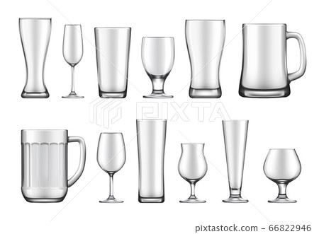 Glass goblets, mugs and jars vector set Glass goblets, mugs and jars vector set 66822946