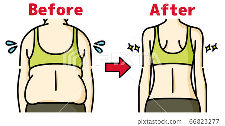 Overweight and slim female backs-before and after 66823277