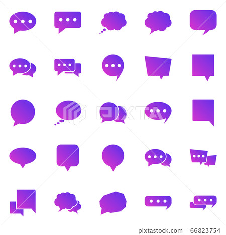Speech Bubble gradient icons on white background - Stock Illustration ...