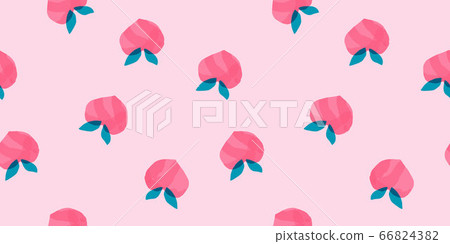 Hand-painted peach fruit seamless pattern fruit watercolor 66824382